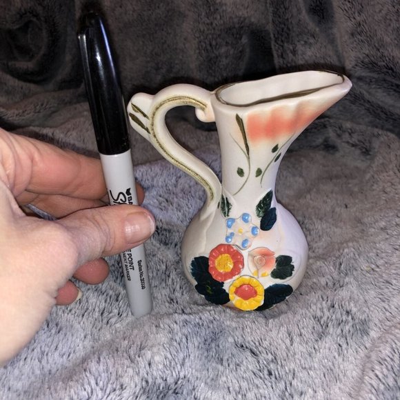 Vintage Minature Pitcher Flower Vase Bisque - Picture 5 of 5